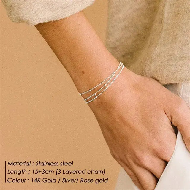 Simple Ball Chain Bracelet For Women