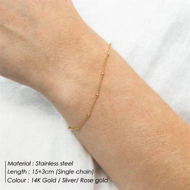 Simple Ball Chain Bracelet For Women