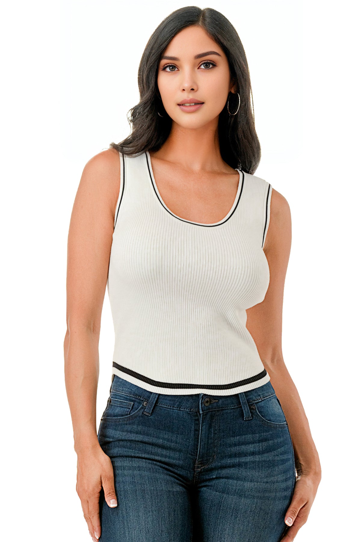 Scoop Neck Sleeveless Tank Top